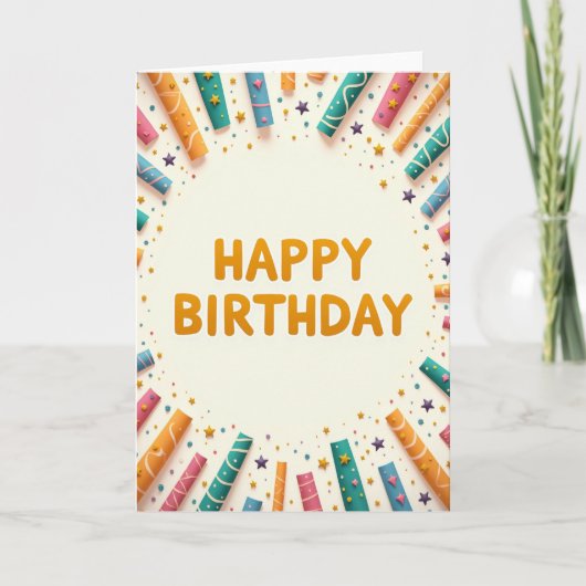 Sweet Birthday Paper Art Card カード (正面)