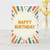 Sweet Birthday Paper Art Card カード (黄色い花)
