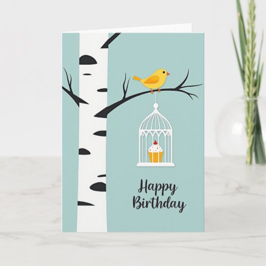 Sweet Birthday Paper Birdcage Card カード (正面)