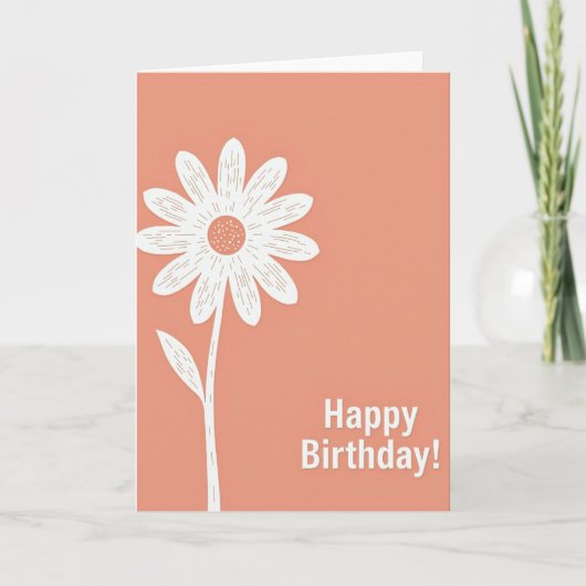 Sweet Birthday Peach Floral Card カード (正面)
