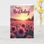 Sweet Birthday Pink Blossoms Card カード (黄色い花)