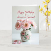 Sweet Birthday Pink Daisy Card カード (黄色い花)