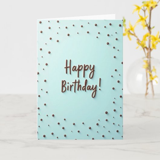 Sweet Birthday Piped Script カード (黄色い花)