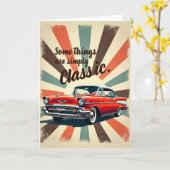 Sweet Birthday Red Car Card カード (黄色い花)