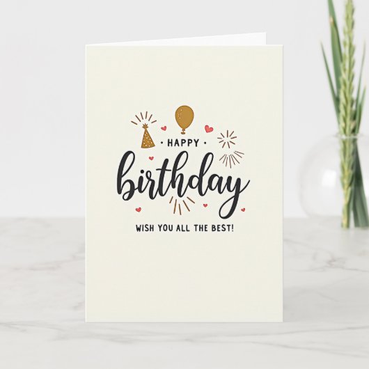 Sweet Birthday Script フォントカード カード (正面)