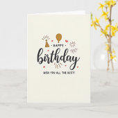 Sweet Birthday Script フォントカード カード (黄色い花)