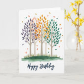 Sweet Birthday Trees カード (黄色い花)