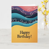 Sweet Birthday Wave カード (黄色い花)