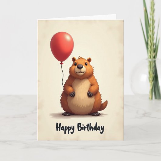 Sweet Birthday Woodland Card カード (正面)