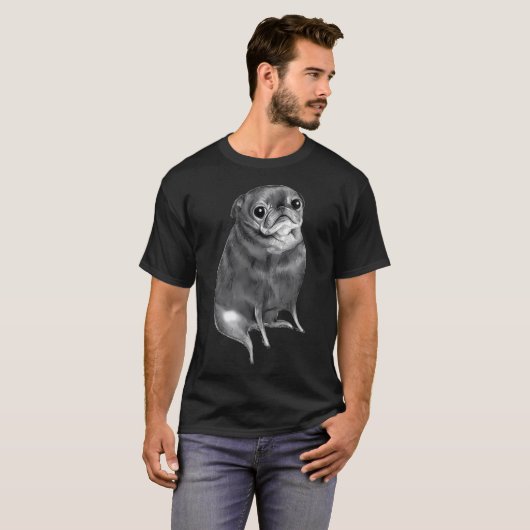 Sweet Black Pug Tシャツ (正面フル)