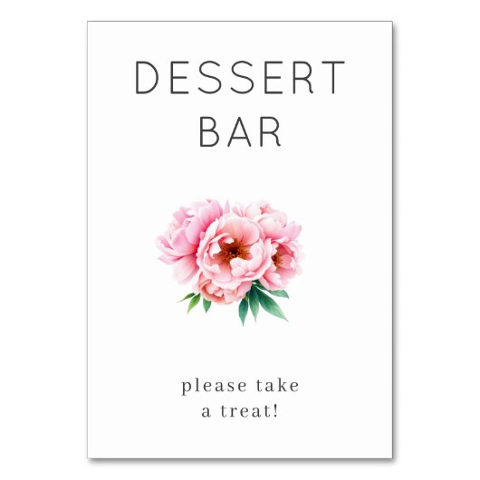 Sweet Blossom Dessert Bar Invitation テーブルナンバー (正面)