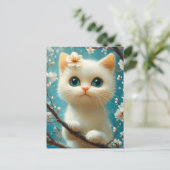 Sweet Blossom Kitten with Blue Eyes ポストカード (スタンド正面)