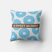 Sweet Blue Donut Throw Pillow クッション (裏面)