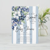 Sweet Blueberries Baby Shower 招待状 (スタンド正面)