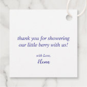 Sweet Blueberries Baby Shower Thank You フェイバータグ (裏面)