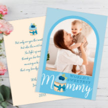 Sweet Blueberry Cupcake Mothers Dayフォトカード