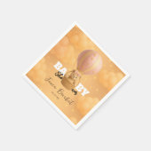 Sweet Blush Pink Dreamy Teddy Balloon スタンダードカクテルナプキン (角)