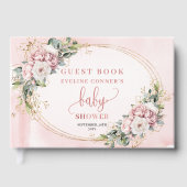Sweet Blush Pink Greenery Baby Guest Book ゲストブック (正面)
