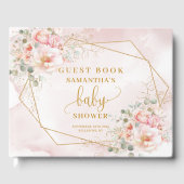 Sweet blush pink sage baby shower guest book ゲストブック (正面)