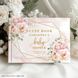 Sweet blush pink sage baby shower guest book ゲストブック