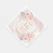 Sweet blush pink sage baby shower paper napkins スタンダードランチョンナプキン (角)