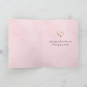 Sweet Blush Pink Striped Heart Love カード (内部)