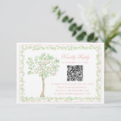 Sweet Blush Tree Floral with Frame RSVP QR Code (スタンド正面)