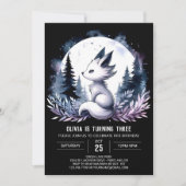 Sweet Boho Wolf Birthday  招待状 (正面)