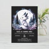 Sweet Boho Wolf Birthday  招待状 (スタンド正面)
