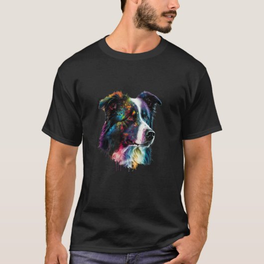 Sweet Border Collie Dog Portrait_7 Tシャツ (正面)