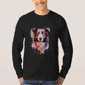 Sweet Border Collie Portrait Dog  2 Tシャツ (正面)