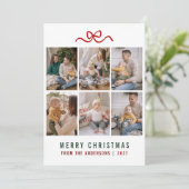 Sweet Bow Merry Christmas 6枚写真グリッド家族 シーズンカード (スタンド正面)