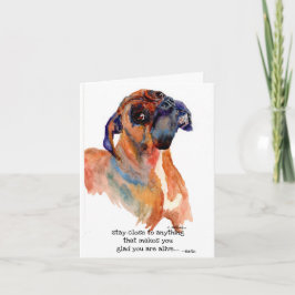 sweet boxer watercolor upbeatFolded Thank You Card サンキューカード
