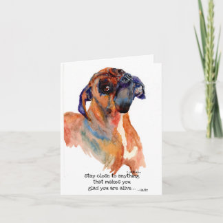 sweet boxer watercolor upbeatFolded Thank You Card サンキューカード
