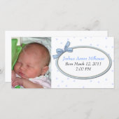 Sweet Boy Birth Announcement Photo Card 案内状 (正面/裏面)