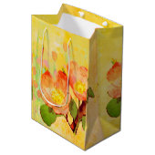 Sweet Briar Yellow Pinks Floral Gift Bag ミディアムペーパーバッグ (正面アングル)