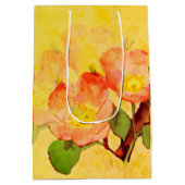 Sweet Briar Yellow Pinks Floral Gift Bag ミディアムペーパーバッグ (裏面)