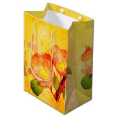 Sweet Briar Yellow Pinks Floral Gift Bag ミディアムペーパーバッグ (正面アングル)