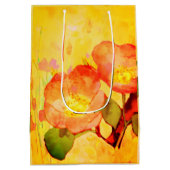 Sweet Briar Yellow Pinks Floral Gift Bag ミディアムペーパーバッグ (裏面)