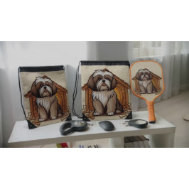 Sweet Brown and White Shih Tzu マウスパッド