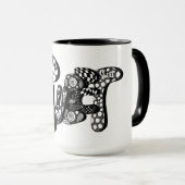 Sweet, Bubble Letter Art, Boho, Hippie Art マグカップ (正面右)