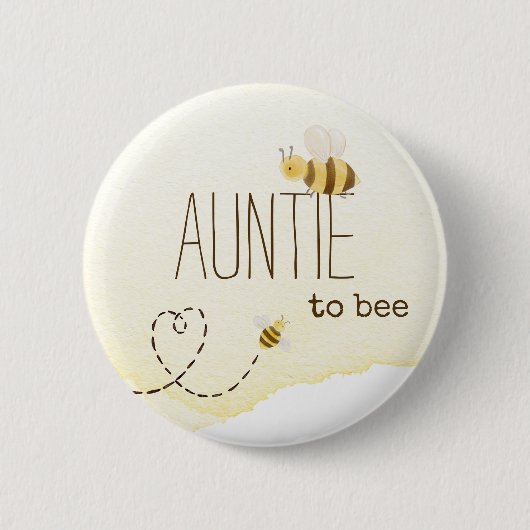 Sweet Bumblebee Baby Shower Auntie To Bee Button 缶バッジ (正面)