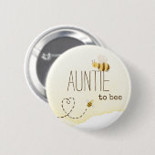 Sweet Bumblebee Baby Shower Auntie To Bee Button 缶バッジ (正面&裏面)