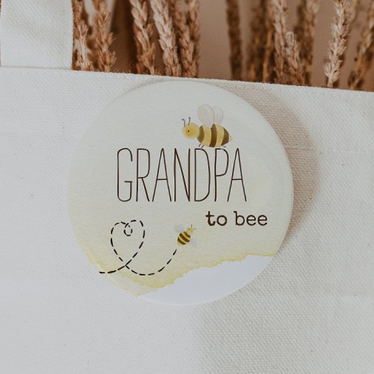Sweet Bumblebee Baby Shower Grandpa To Bee Button 缶バッジ
