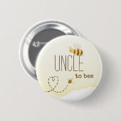 Sweet Bumblebee Baby Shower Uncle To Bee Button 缶バッジ (正面&裏面)