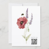 Sweet Bumblebee Floral Mommy to Bee Baby Shower QR 招待状 (裏面)