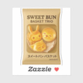 Sweet Bun Basket: Cute Animal Bread Packaging シール (シート)