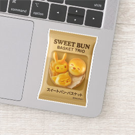Sweet Bun Basket: Cute Animal Bread Packaging シール