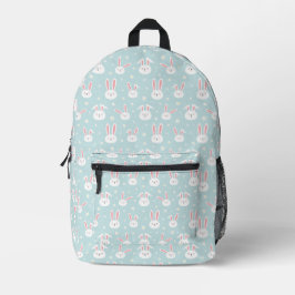 Sweet Bunnies Pastel Blue Backpack プリントバックパック