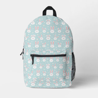 Sweet Bunnies Pastel Blue Backpack プリントバックパック